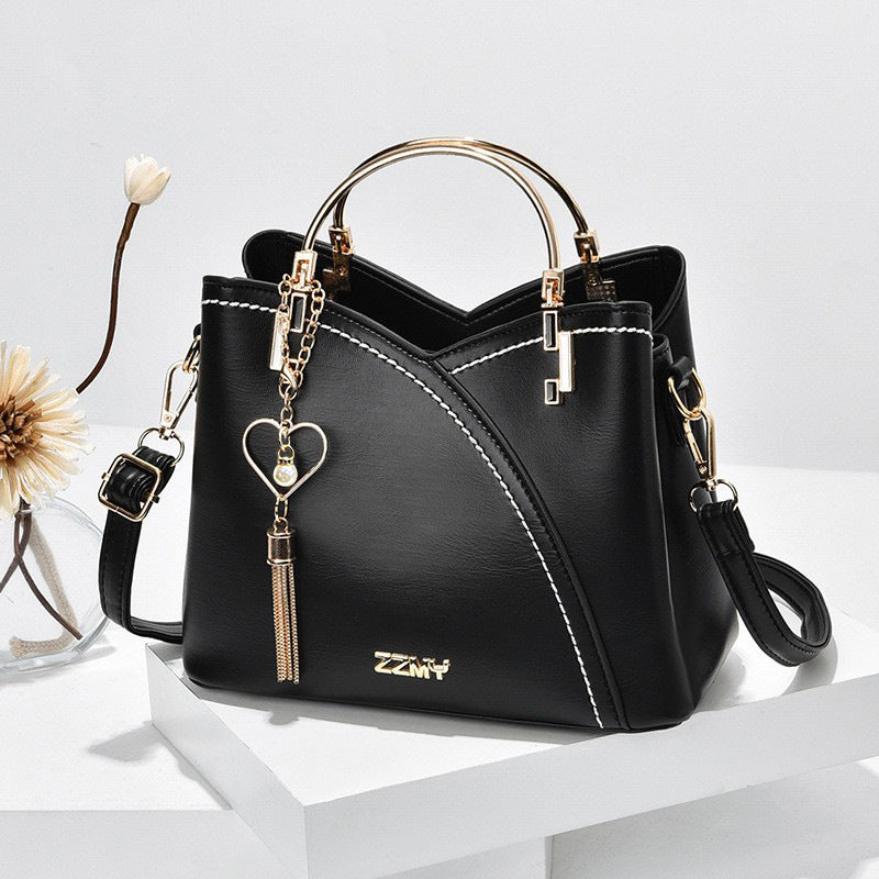 Trendy Korean Style Color Block Handbag - Large Capacity Women's Fashion Shoulder Crossbody Bucket Bag - Maliame Store