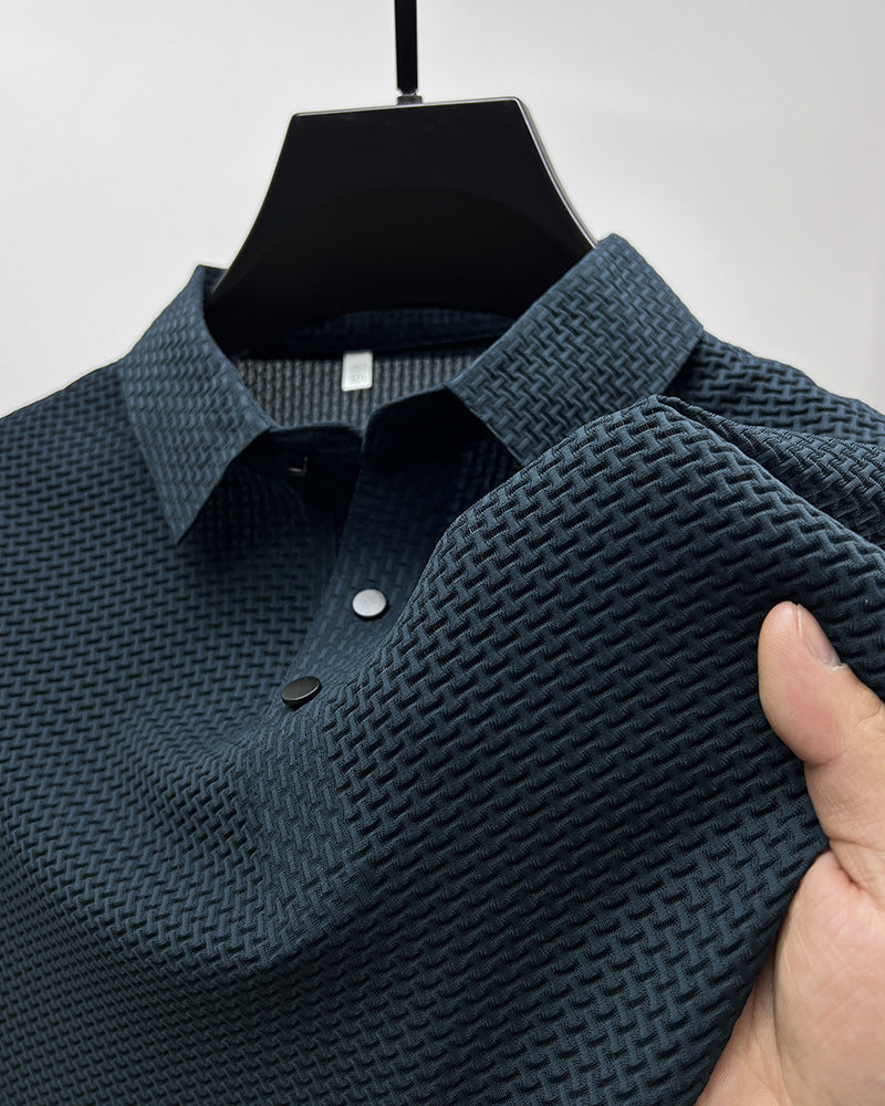Mesh Ice Silk Short Sleeve T-shirt Mens Clothing - Maliame Store