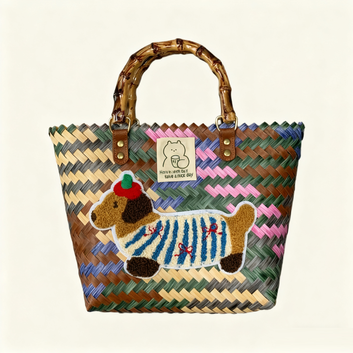 Large Capacity Rattan Handbag - Hand Woven Cabbage Basket for Office, Picnic, and Miscellaneous Carry Needs - Maliame Store