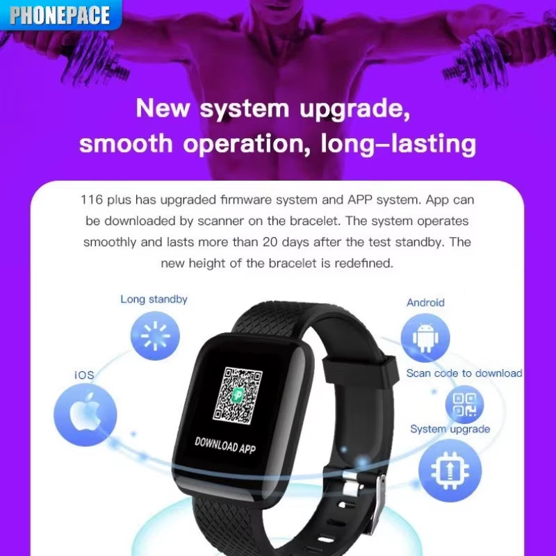 Smart Fitness Tracker Bracelet with Color Screen Health Reminders Exercise Step Counting Information Notifications