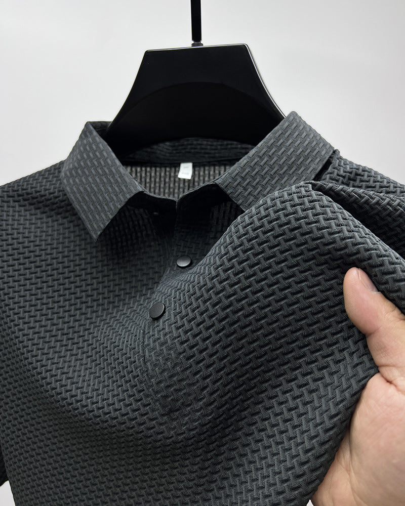 Mesh Ice Silk Short Sleeve T-shirt Mens Clothing - Maliame Store
