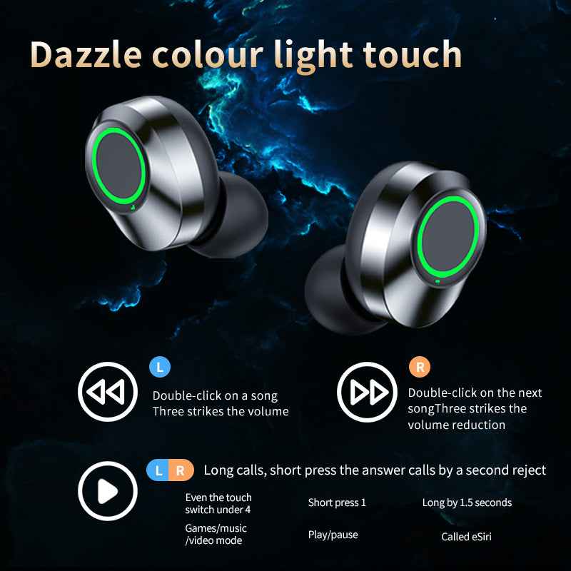 YD03 Wireless Bluetooth-compatible Headset TWS Large Screen Smart Digital Display In Ear Breathing Light - Maliame Store
