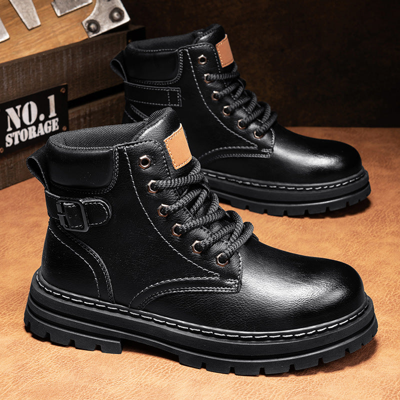 Martin boots autumn and winter retro high top men's workwear boots - Maliame Store