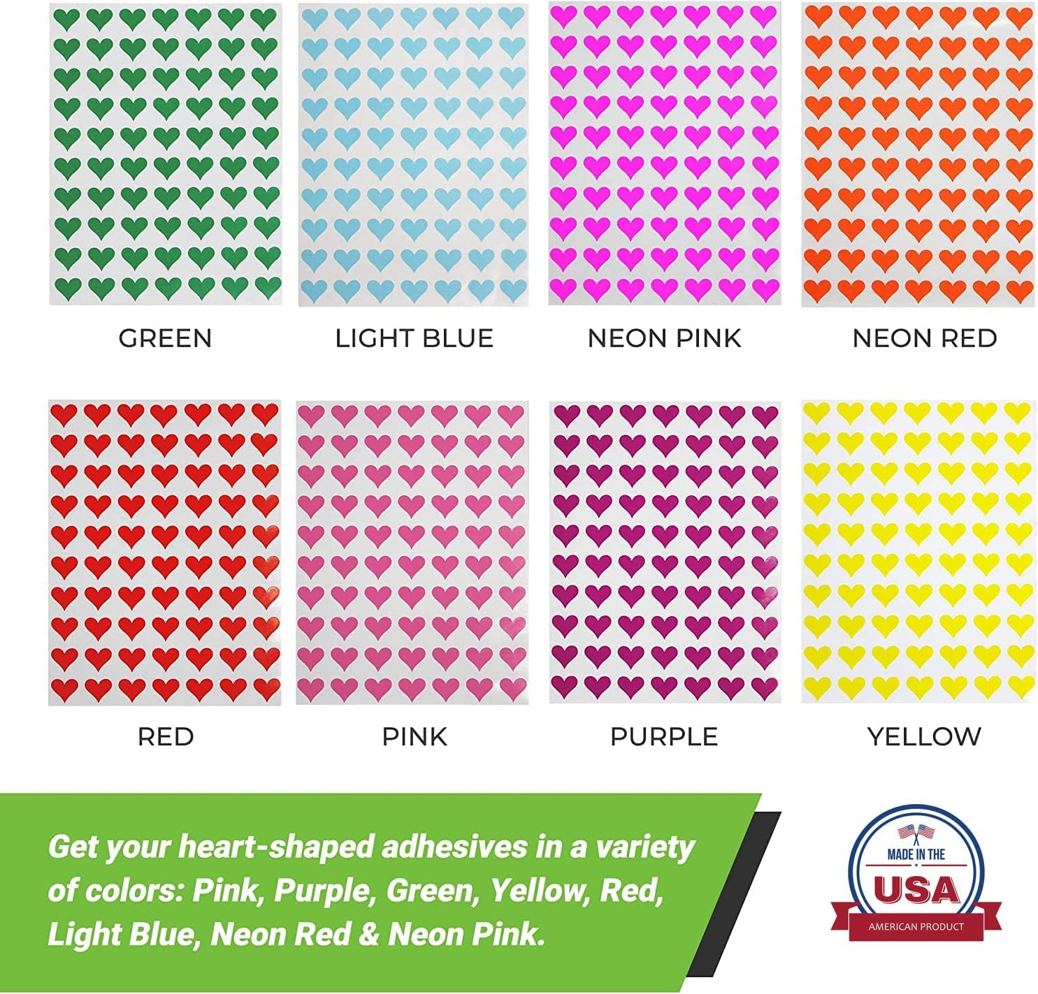 Small Heart Stickers - Scrapbooking Stickers, Packaging Stickers, Arts & Crafts Decorative Sticker Labels for Scrapbooks & More - 0.5 Inch, 350-Pack (Red)