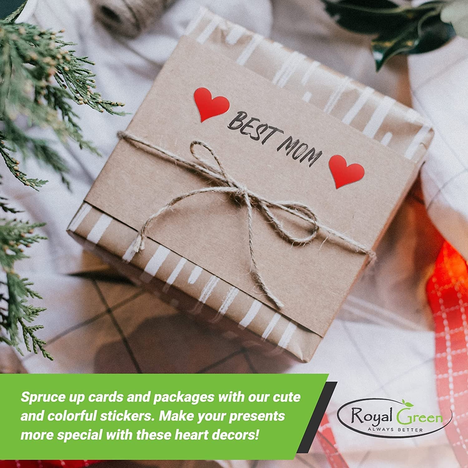 Small Heart Stickers - Scrapbooking Stickers, Packaging Stickers, Arts & Crafts Decorative Sticker Labels for Scrapbooks & More - 0.5 Inch, 350-Pack (Red)