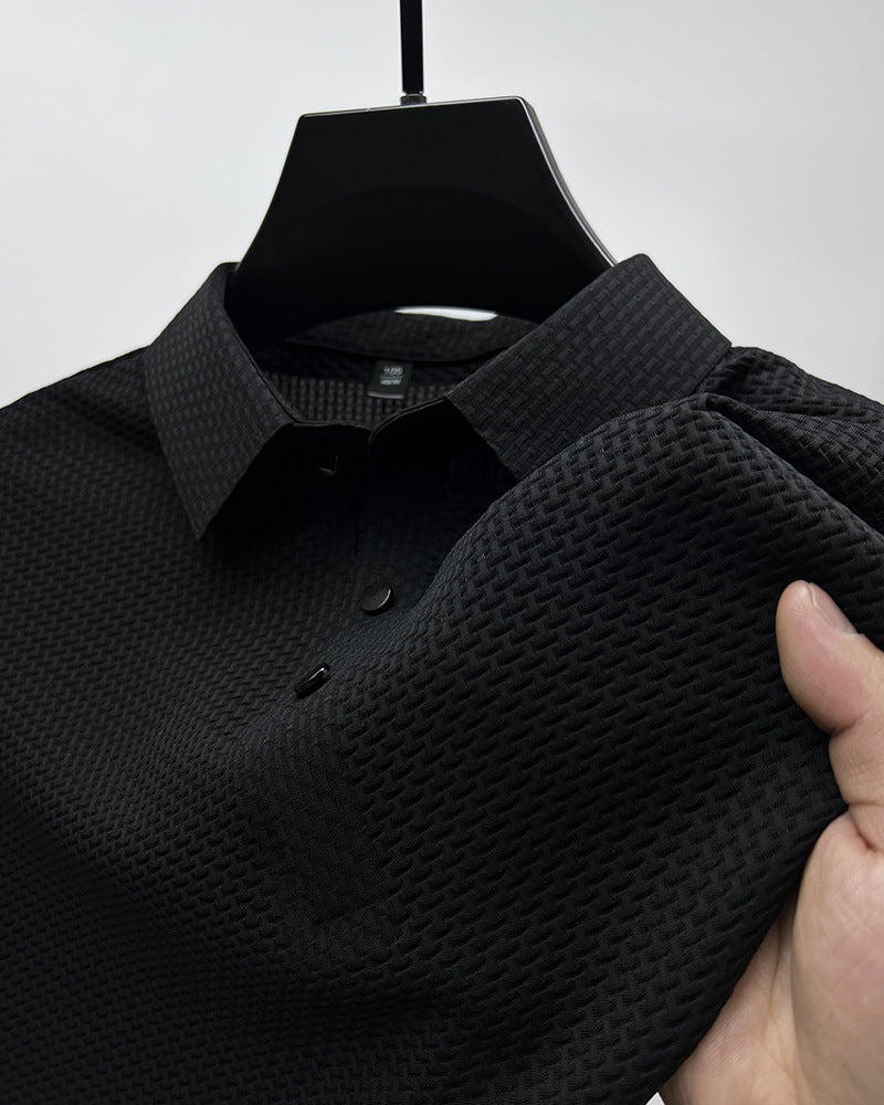 Mesh Ice Silk Short Sleeve T-shirt Mens Clothing - Maliame Store