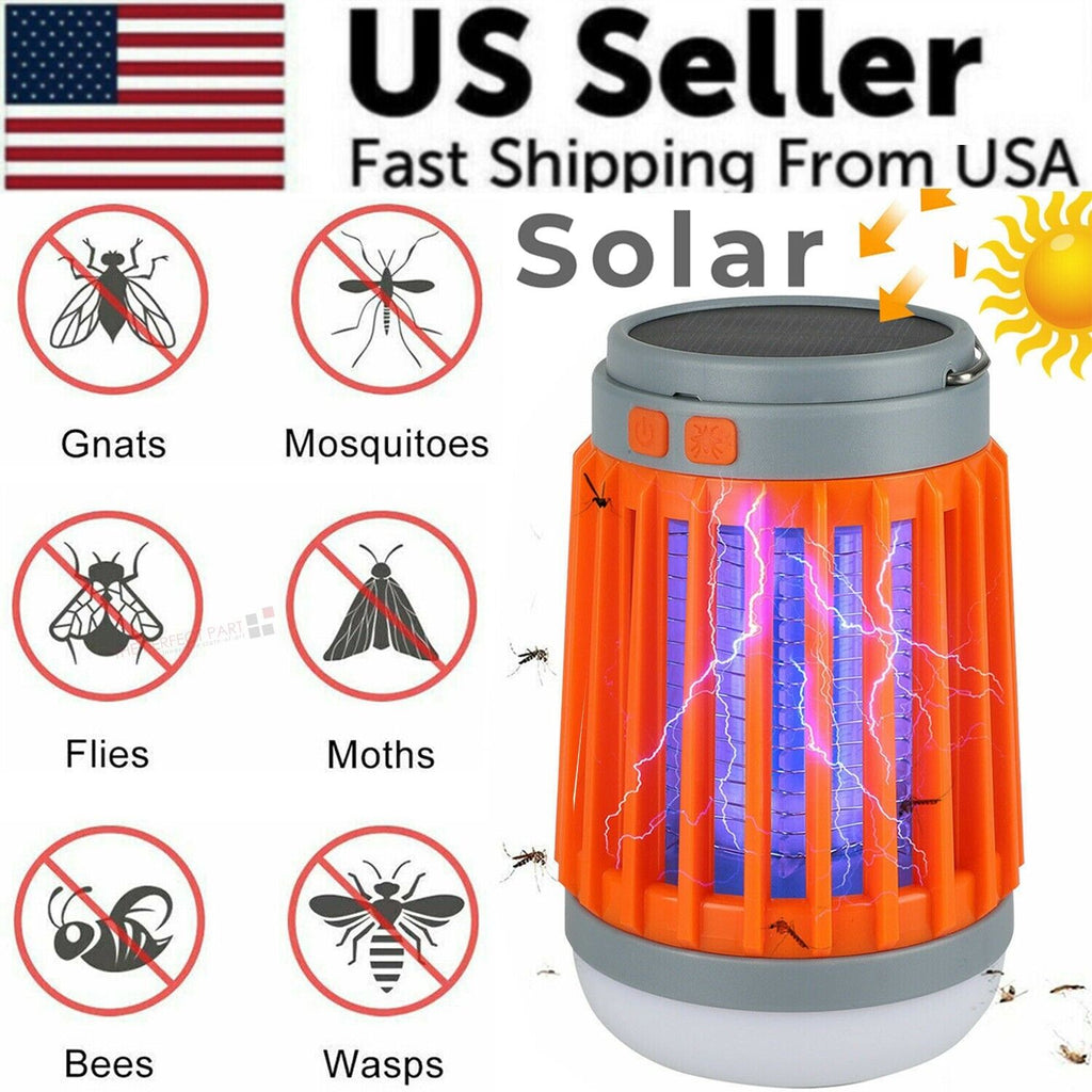 Lampe Anti-Moustiques Solaire & USB – Zappeur Électrique 3-en-1 IP67 | Camping & Outdoor