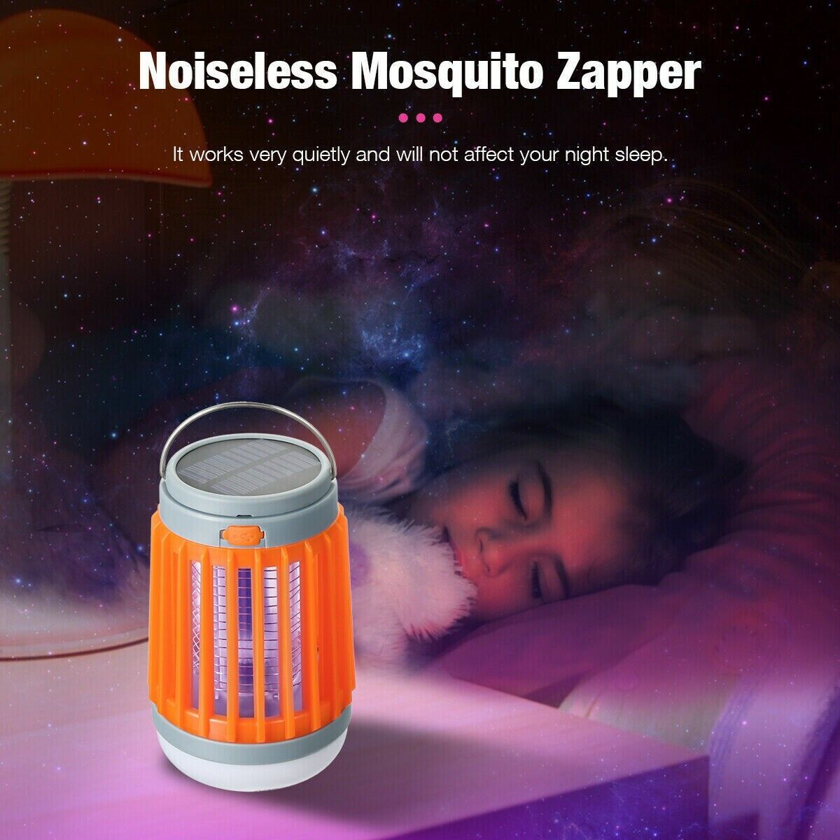 Lampe Anti-Moustiques Solaire & USB – Zappeur Électrique 3-en-1 IP67 | Camping & Outdoor
