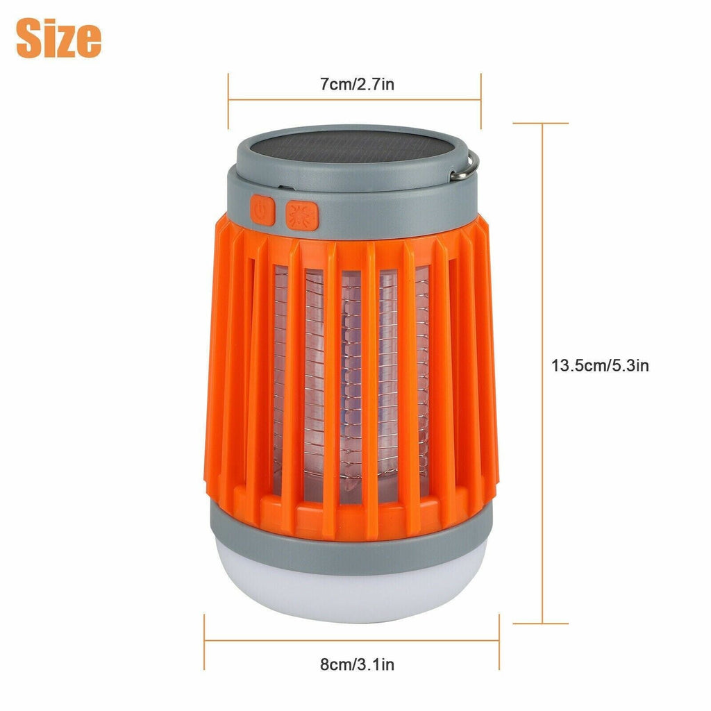 Lampe Anti-Moustiques Solaire & USB – Zappeur Électrique 3-en-1 IP67 | Camping & Outdoor