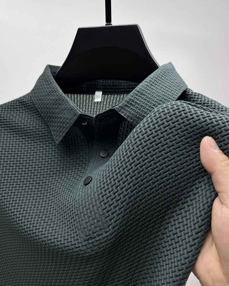 Mesh Ice Silk Short Sleeve T-shirt Mens Clothing - Maliame Store
