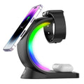 4 In 1 Wireless Charger - Fast Charging Station with Atmosphere Light for iPhone, AirPods Pro, and Apple Watch - Maliame Store