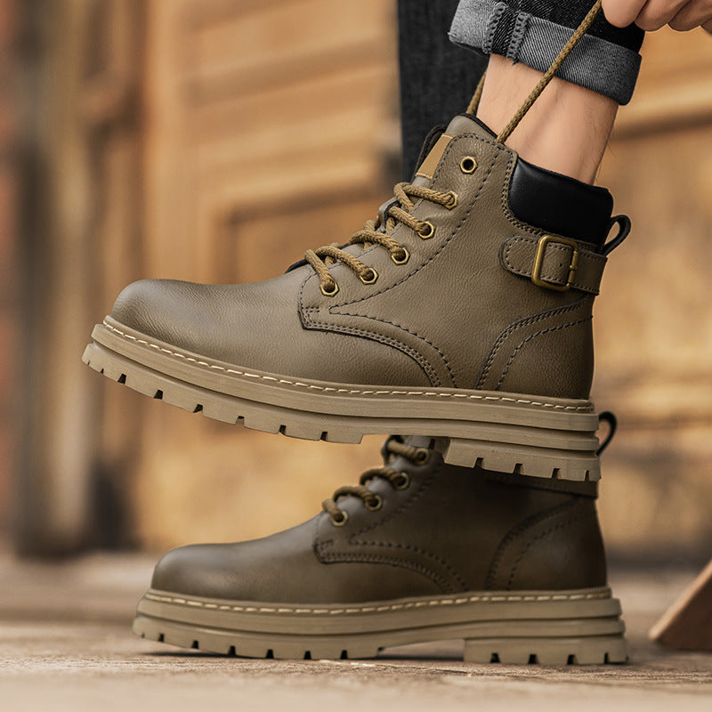 Martin boots autumn and winter retro high top men's workwear boots - Maliame Store