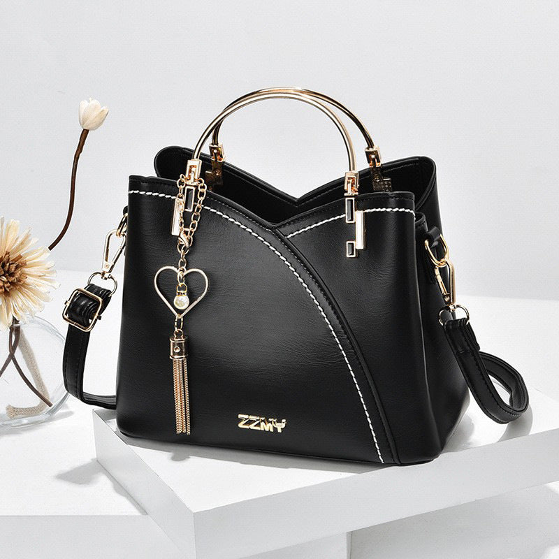 Trendy Korean Style Color Block Handbag - Large Capacity Women's Fashion Shoulder Crossbody Bucket Bag - Maliame Store