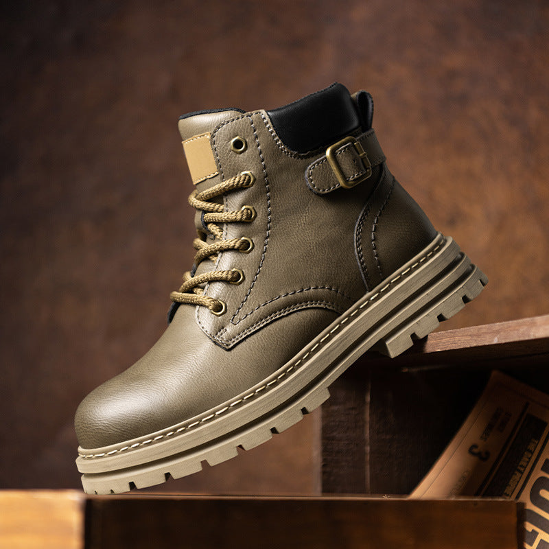Martin boots autumn and winter retro high top men's workwear boots - Maliame Store