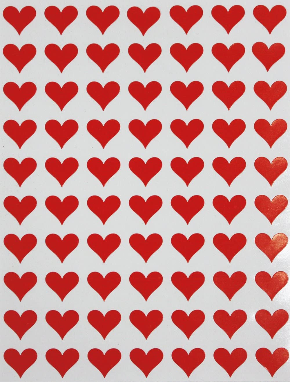 Small Heart Stickers - Scrapbooking Stickers, Packaging Stickers, Arts & Crafts Decorative Sticker Labels for Scrapbooks & More - 0.5 Inch, 350-Pack (Red)