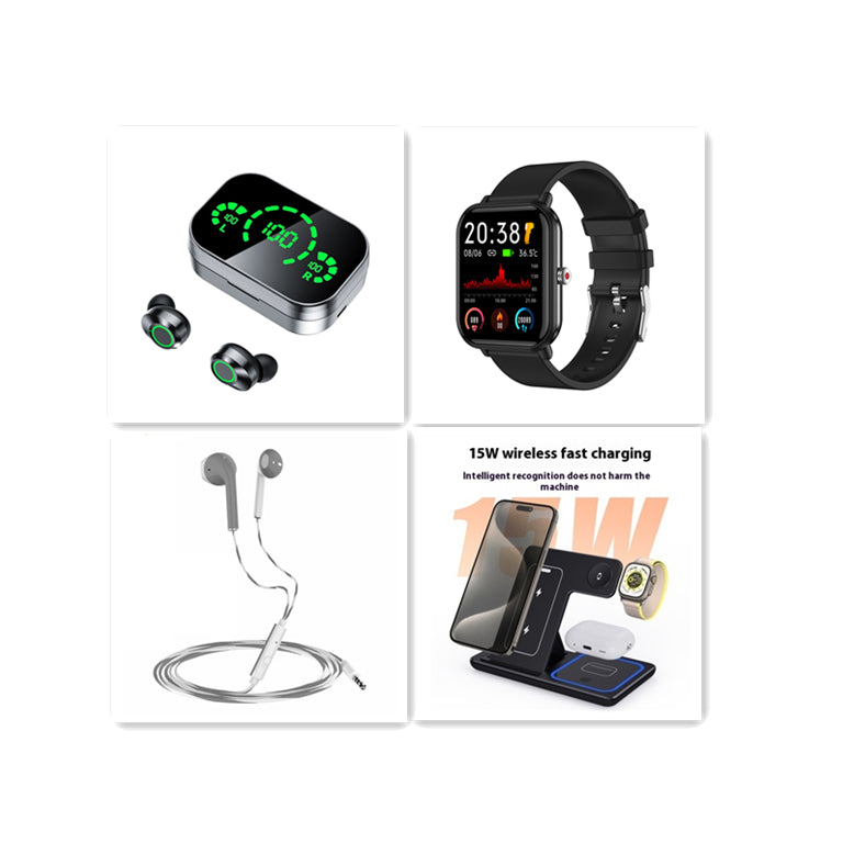 YD03 Wireless Bluetooth-compatible Headset TWS Large Screen Smart Digital Display In Ear Breathing Light - Maliame Store
