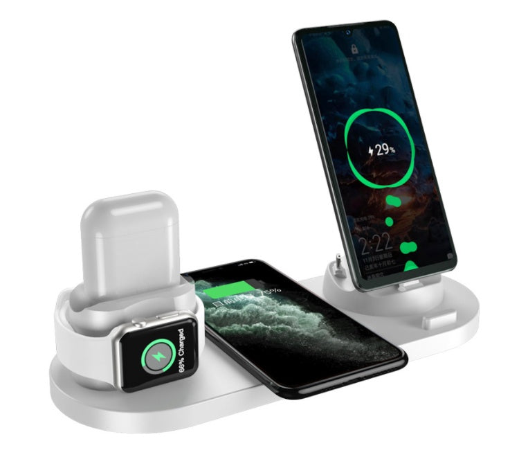 Wireless Charger Dock Station - 6 in 1 Fast Charger for iPhone and Apple Watch - Maliame Store