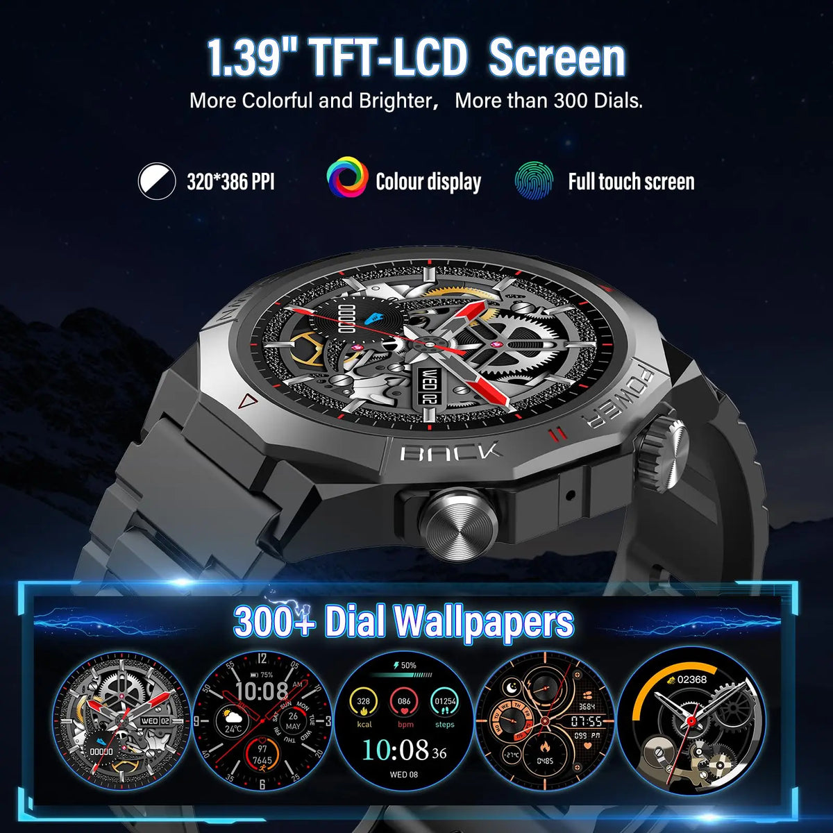 Montre connectée pour homme avec appel Bluetooth