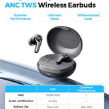 Auriculares inalámbricos SOUNDPEATS C30 de -52 dB con cancelación de ruido híbrida, Bluetooth 6.0, audio LDAC de alta resolución, 6 micrófonos ENC, carga rápida, IP54