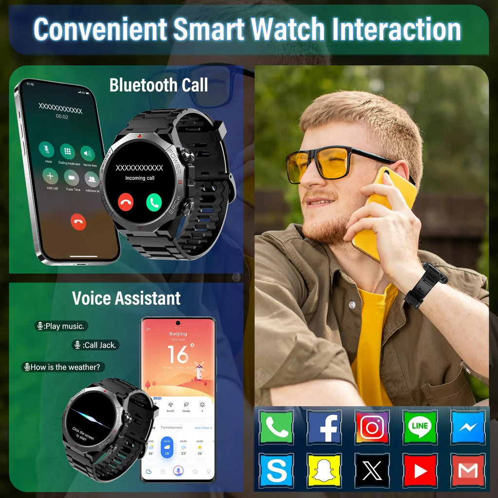 Montre connectée pour homme avec appel Bluetooth