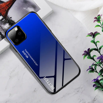 Coque de téléphone en verre dégradé pour iPhone – Protection élégante et design éclatant