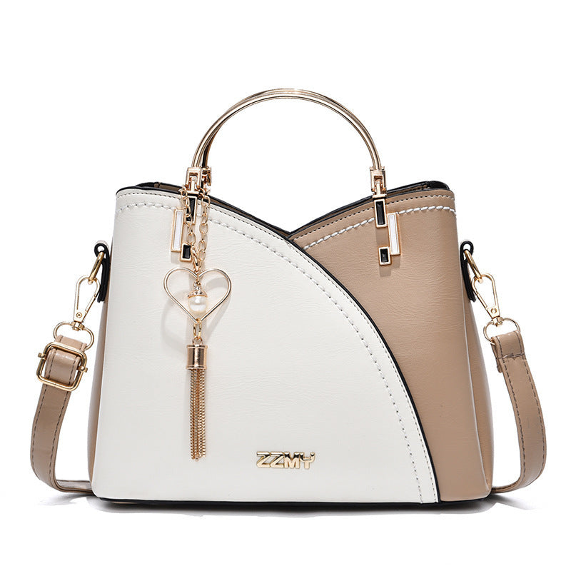 Trendy Korean Style Color Block Handbag - Large Capacity Women's Fashion Shoulder Crossbody Bucket Bag - Maliame Store