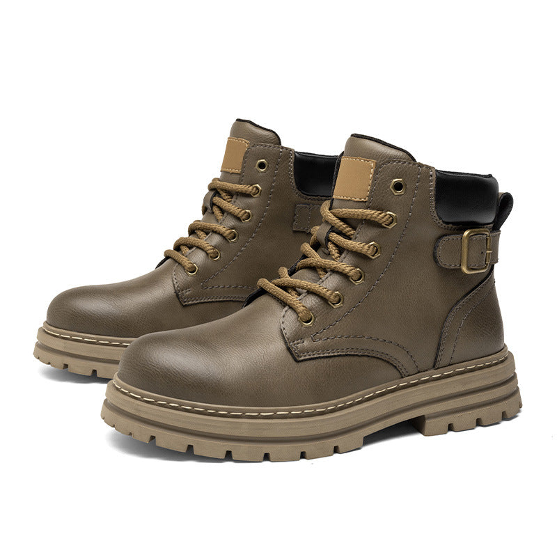 Martin boots autumn and winter retro high top men's workwear boots - Maliame Store