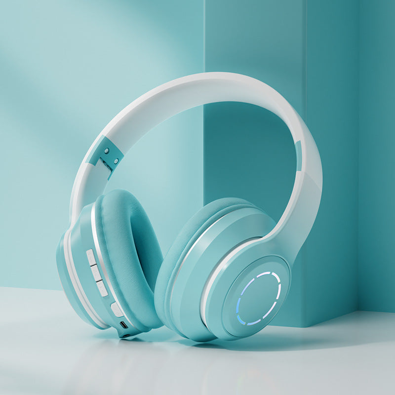 Gradient Bluetooth Earphones: Foldable Head Mounted Phone Earphones - Maliame Store