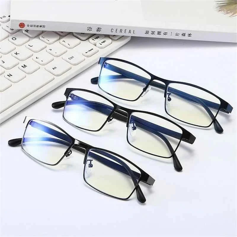 Men's Prescription Eyeglasses - Retro Metal Square Diopter -0.5 to -6.0 for Nearsightedness - Maliame Store