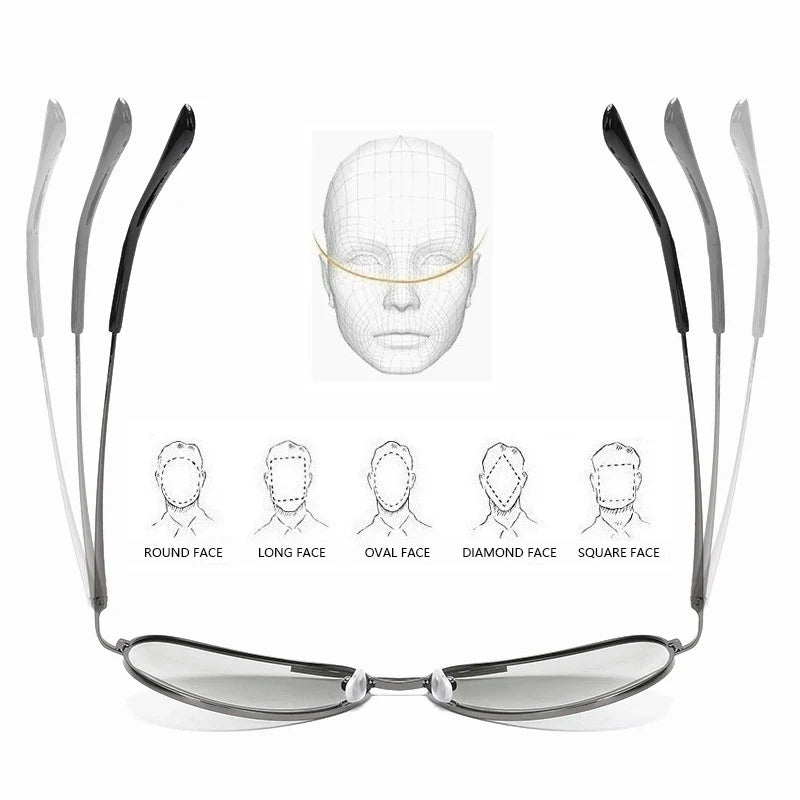 Photochromic Polarized Sunglasses for Men and Women - Classic Pilot Chameleon Fashion Eyewear for Fishing and Outdoor Activities - Maliame Store
