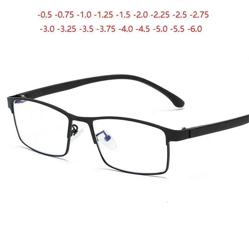 Men's Prescription Eyeglasses - Retro Metal Square Diopter -0.5 to -6.0 for Nearsightedness - Maliame Store