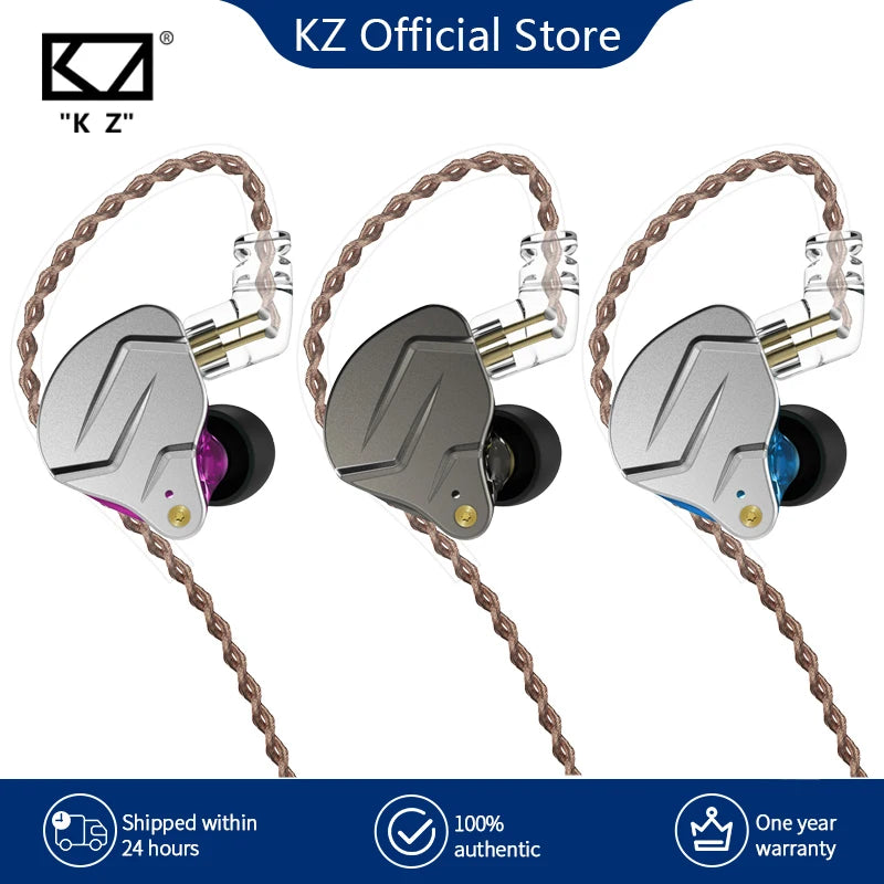 KZ ZSN Pro Metal Earphones 1BA+1DD Hybrid Technology HIFI Bass Earbuds In Ear Monitor Headphones Sport Noise Cancelling Headset - Maliame Store