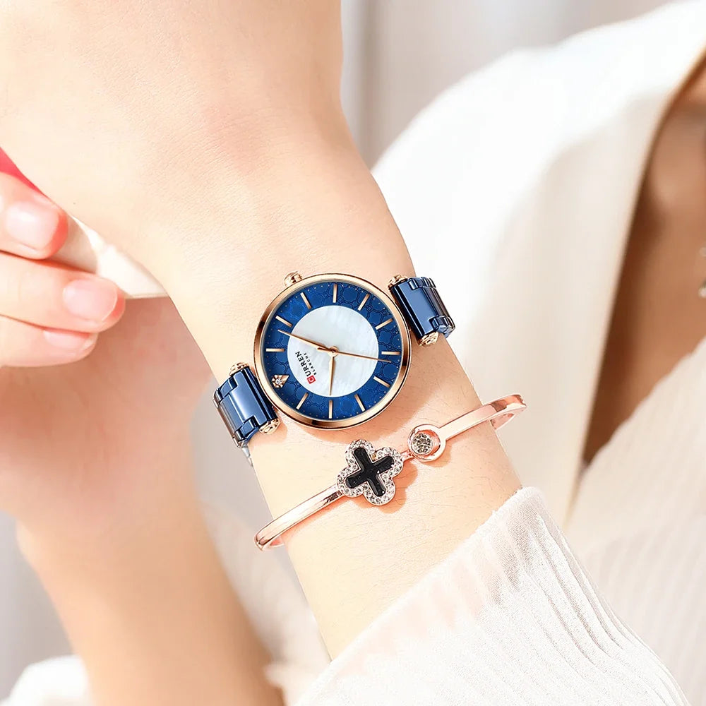 Watches for Women Luxury Brand CURREN Elegant Thin Quartz Wristwatch - Luxury Women's Quartz Watch with Stainless Steel Design - Maliame Store