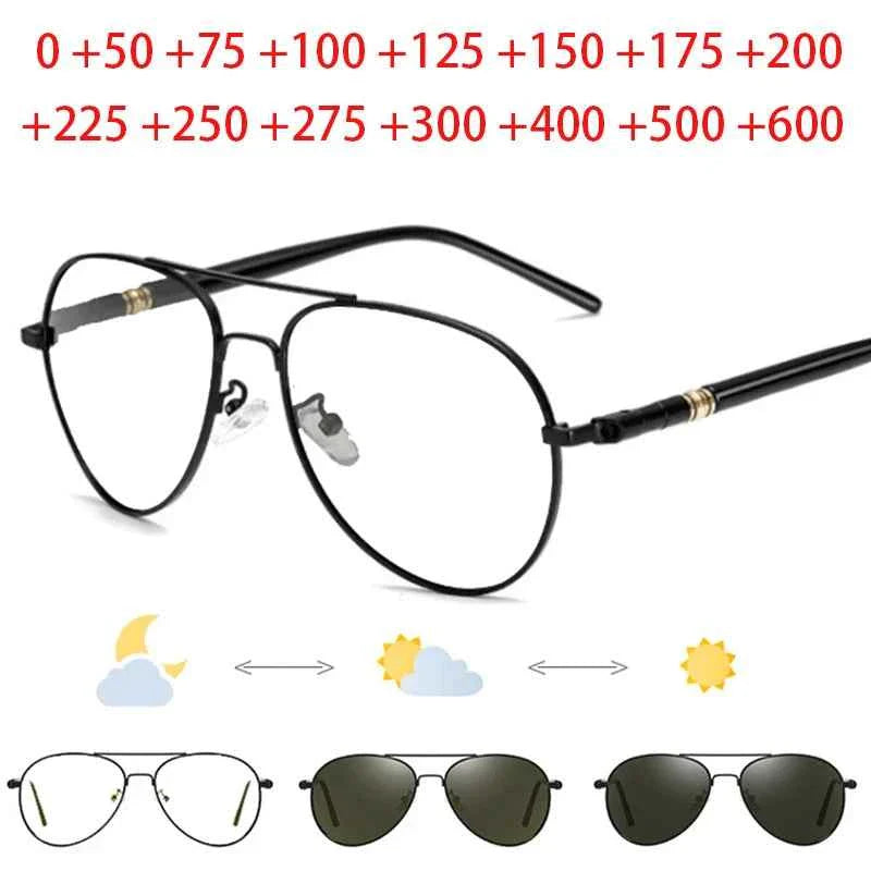 Gafas graduadas para hipermetropía - Gafas fotocromáticas UV400 para hombre y mujer (de +0,5 a +6,0 dioptrías)