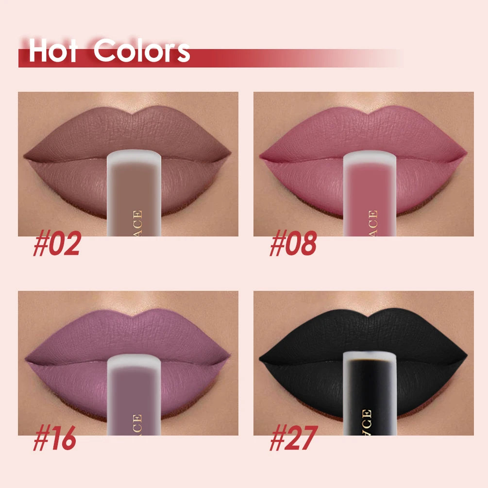 NICEFACE Matte Liquid Lipstick Waterproof Long Lasting Lip Gloss Tint Sexy Red Nude Purple Metallic Lipsticks Makeup Cosmetics - Maliame Store