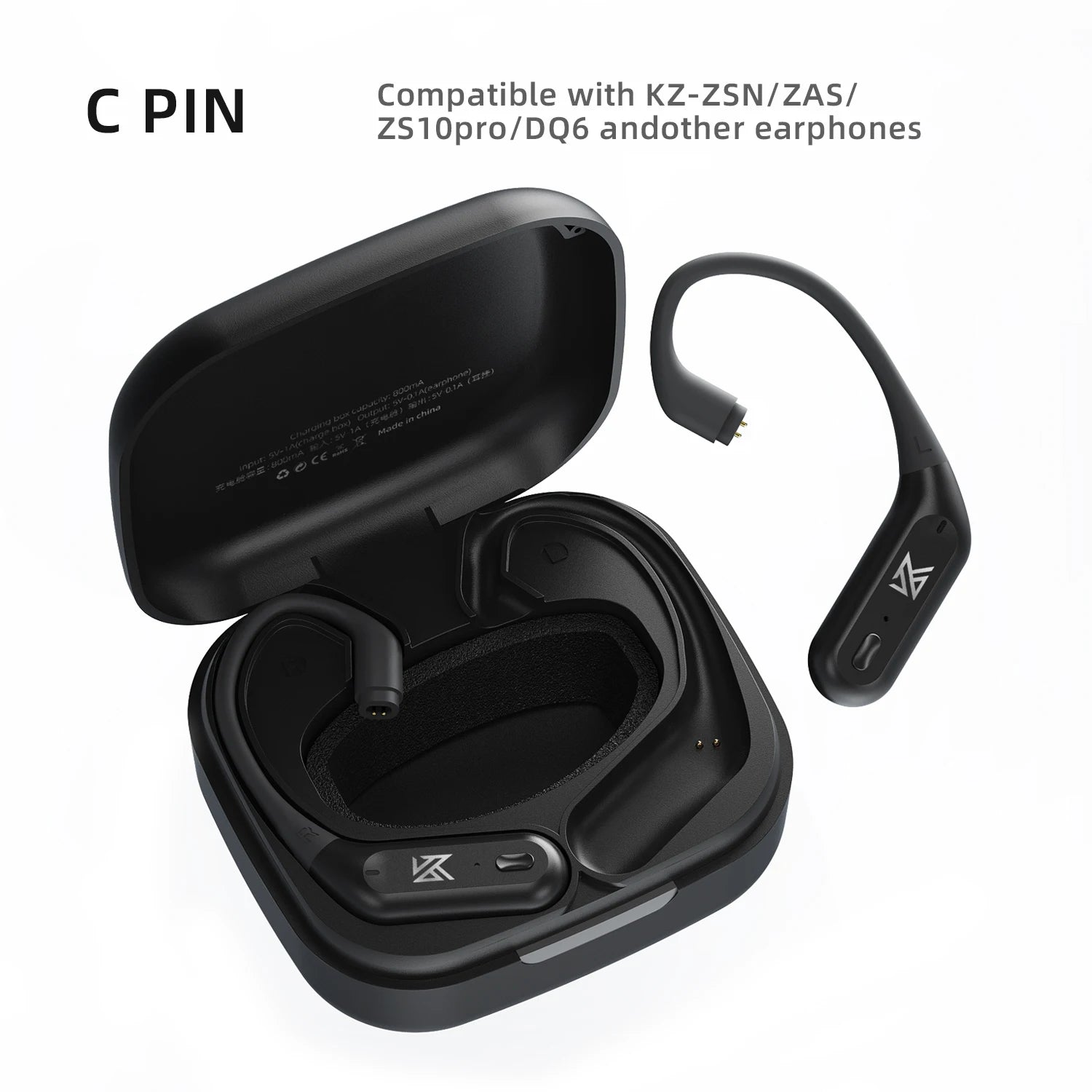 KZ AZ09 Pro Mise à niveau Casque sans fil Bluetooth-compatible 5.2 Câble Crochet d'oreille sans fil Connecteur B/C PIN avec boîtier de charge