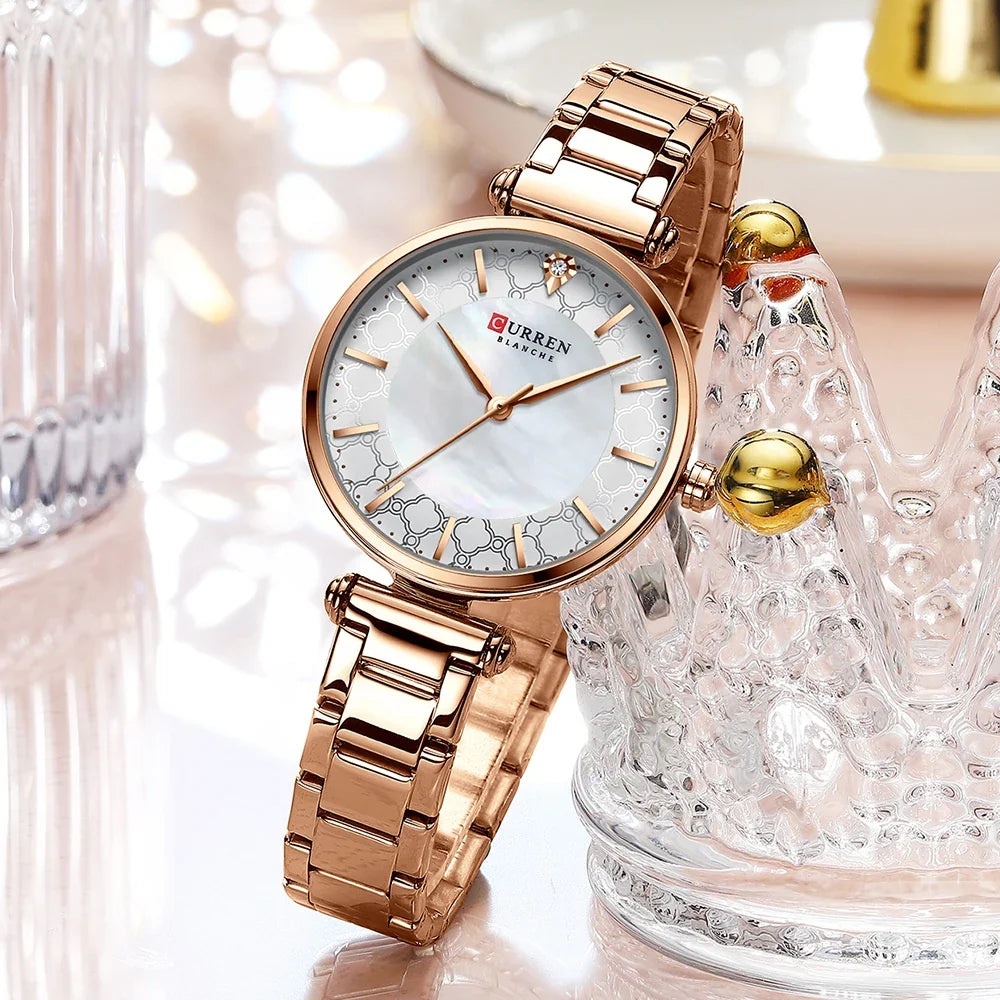 Watches for Women Luxury Brand CURREN Elegant Thin Quartz Wristwatch - Luxury Women's Quartz Watch with Stainless Steel Design - Maliame Store