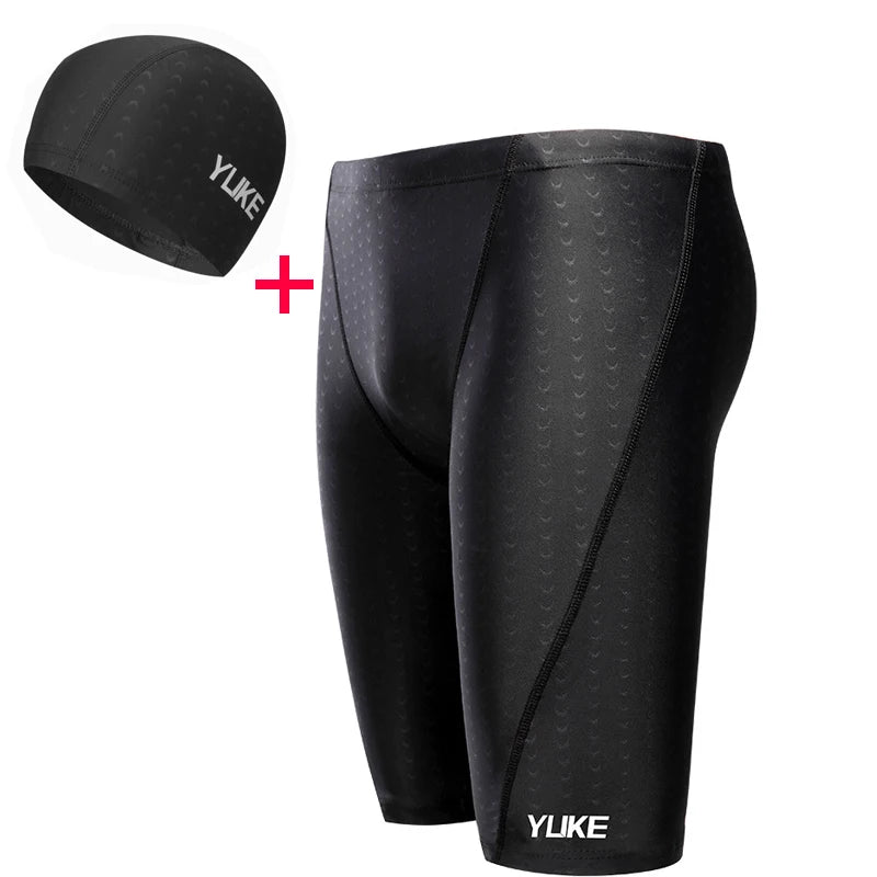 Men Swimming Shorts Waterproof Competition Swim Equipment Goggles with Ear-plug Cap Case Trunks Briefs Swimwear Half Pants 2022 - Maliame Store