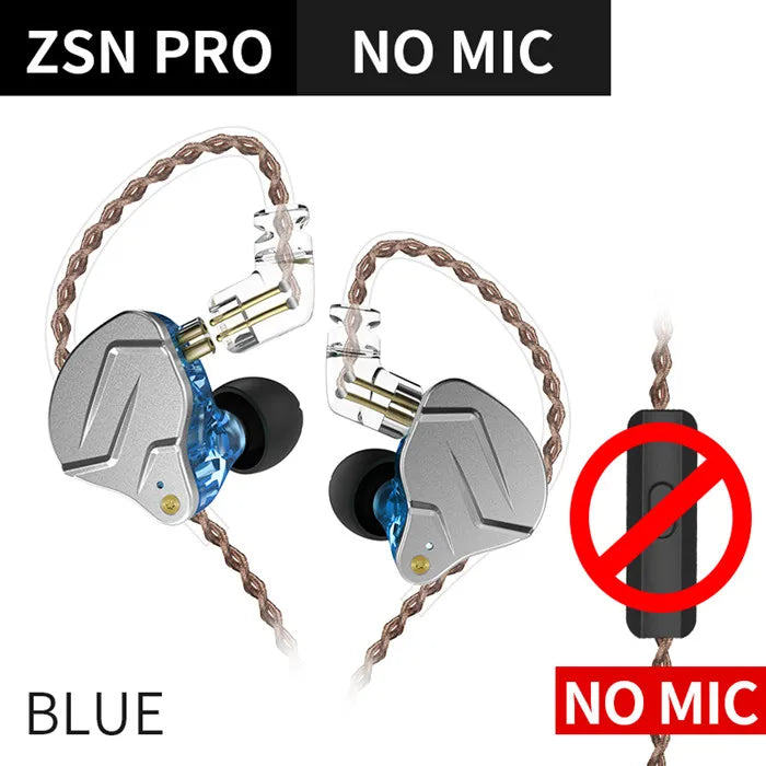 KZ ZSN Pro Metal Earphones 1BA+1DD Hybrid Technology HIFI Bass Earbuds In Ear Monitor Headphones Sport Noise Cancelling Headset - Maliame Store