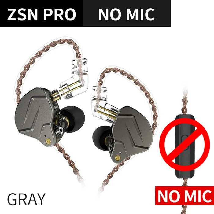 KZ ZSN Pro Metal Earphones 1BA+1DD Hybrid Technology HIFI Bass Earbuds In Ear Monitor Headphones Sport Noise Cancelling Headset - Maliame Store
