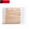 High Quality 1 Bag 100pcs Wooden Cotton Stick Swabs Buds For Cleaning The Ears Eyebrow Lips Eyeline Tattoo Makeup Cosmetics - Maliame Store