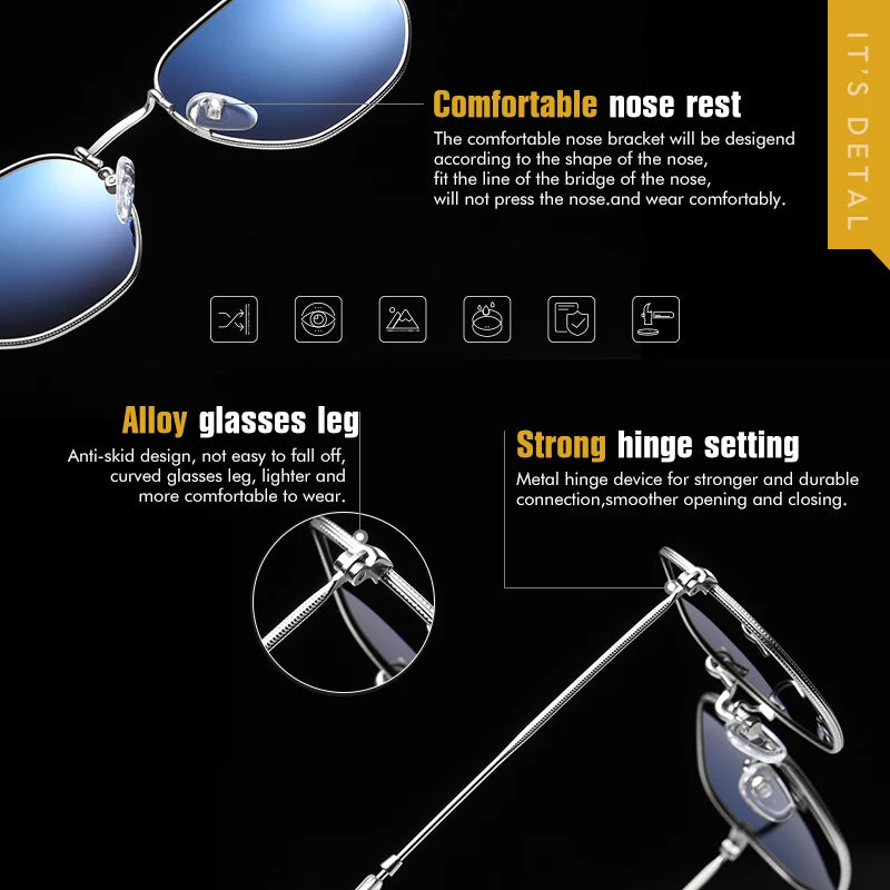 LIOUMO Classic Reflective Polarized Sunglasses Men Hexagon Retor Sun Glasses Women Stainless Steel Eyewear UV400 Gafas De Sol - Maliame Store