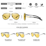 Lunettes de soleil polarisées photochromiques aviateur
