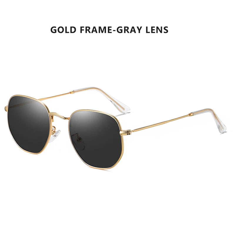 LIOUMO Classic Reflective Polarized Sunglasses Men Hexagon Retor Sun Glasses Women Stainless Steel Eyewear UV400 Gafas De Sol - Maliame Store