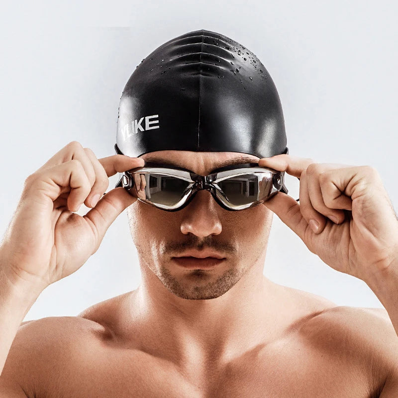 Men Swimming Shorts Waterproof Competition Swim Equipment Goggles with Ear-plug Cap Case Trunks Briefs Swimwear Half Pants 2022 - Maliame Store