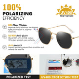 Gafas de sol polarizadas reflectantes para hombre y mujer, estilo hexagonal, retro, UV400, de acero inoxidable