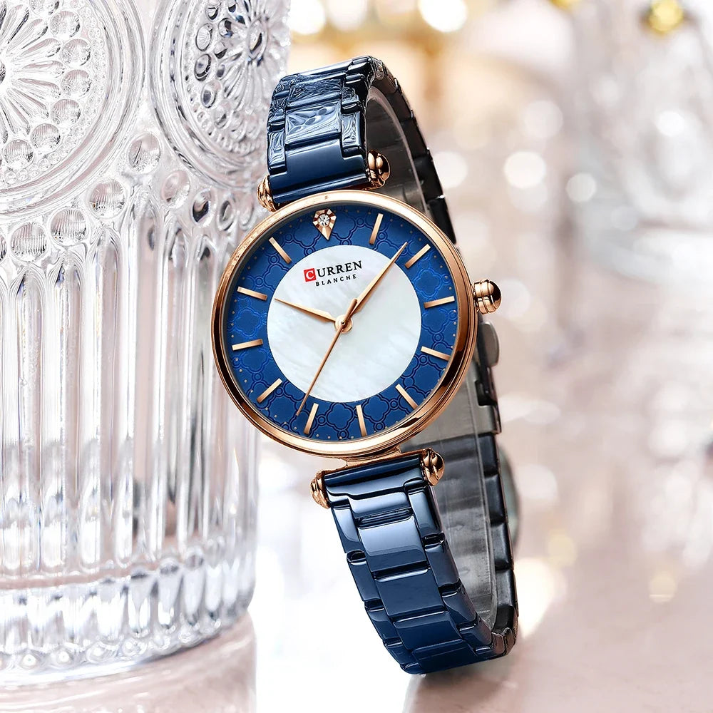 Watches for Women Luxury Brand CURREN Elegant Thin Quartz Wristwatch - Luxury Women's Quartz Watch with Stainless Steel Design - Maliame Store