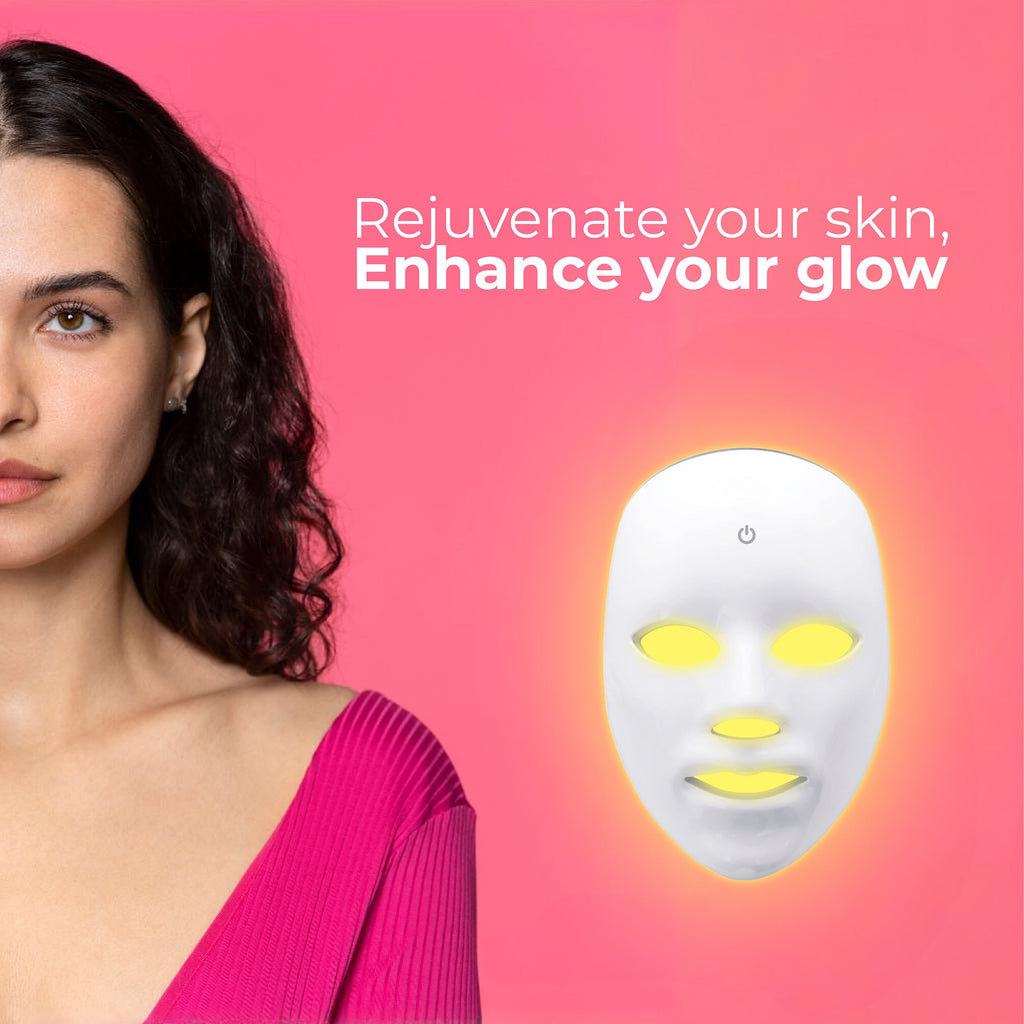 Masque LED Visage 7-en-1 – Photothérapie Anti-Âge, Anti-Acné & Éclat à Domicile