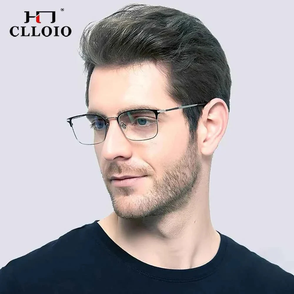 CLLOIO Ultralight Business Men Glasses Reading Glasses Anti Blue Light Myopia Prescription Glasses Hyperopia Optical Eyeglasses - Maliame Store