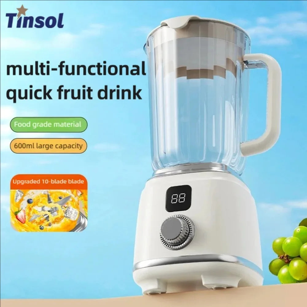 Blender Portable TINSOL – 10 Lames, 3000mAh, 20 000 tr/min, Charge Type-C